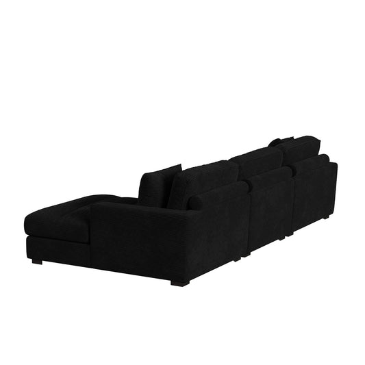 Picket House Furnishings - Mesa 3PC Sectional Set with RHF Chaise in Steno Black - U-8540-9446-RCSE-3PC view 2