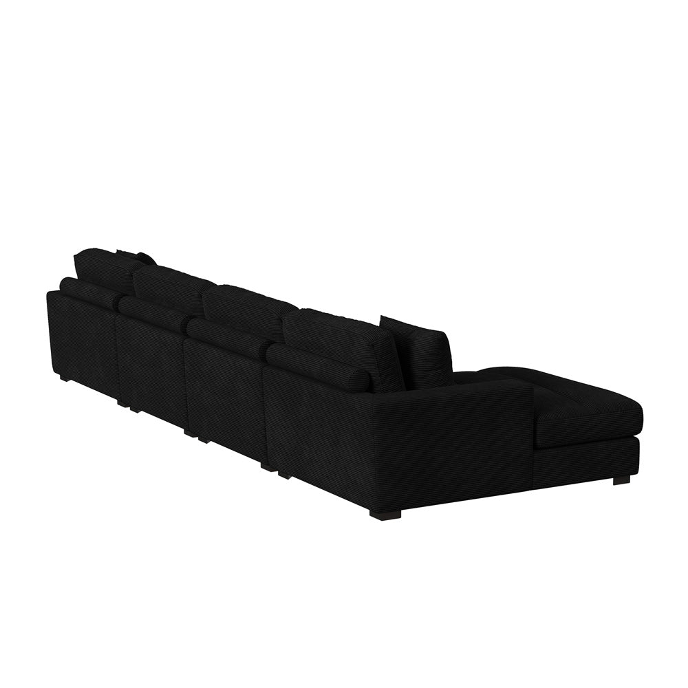 Picket House Furnishings - Mesa 4PC Sectional Set with LHF Chaise in Steno Black - U-8540-9446-LCSE-4PC view 2