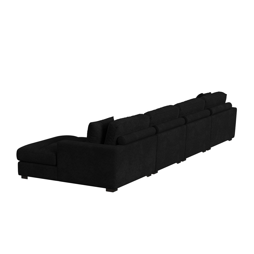 Picket House Furnishings - Mesa 4PC Sectional Set with RHF Chaise in Steno Black - U-8540-9446-RCSE-4PC view 2