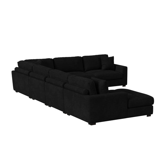 Picket House Furnishings - Mesa 6PC Sectional Set with LHF Chaise in Steno Black - U-8540-9446-LCSE-6PC view 2