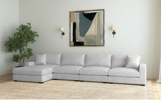 Picket House Furnishings - Mesa Modular 4PC Sectional Set with LHF Chaise in Steno Stone - U-8540-9443-LCSE-4PC veiw 2