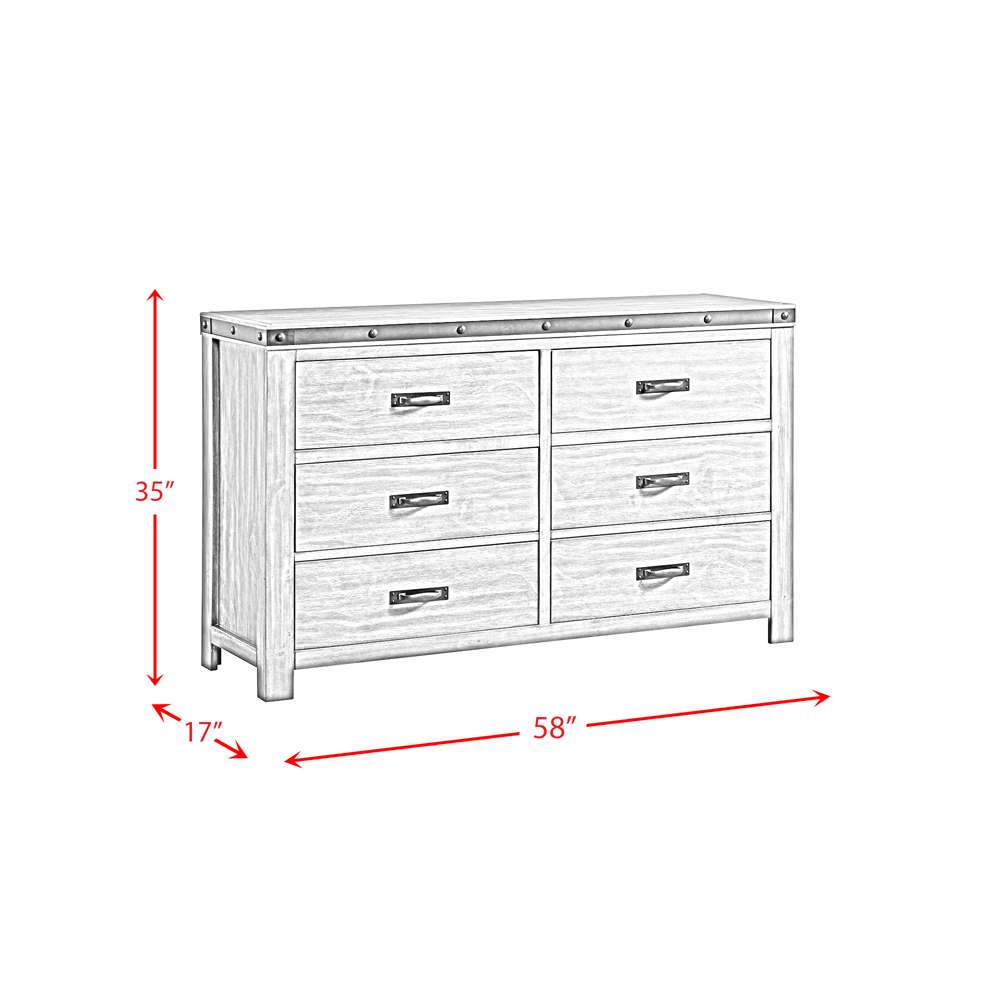 Picket House Furnishings - Montauk 6-Drawer Youth Dresser in Gray - WE650DR veiw 7