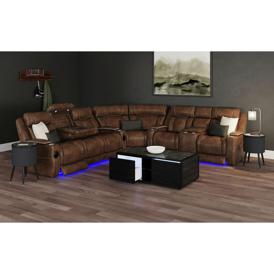 Picket House Furnishings - Nebula 3PC Smart Occasional Table Set in Black-Smart Coffee Table & Two Round Smart End Table - T-18400-8-CTRE-3PC view 2