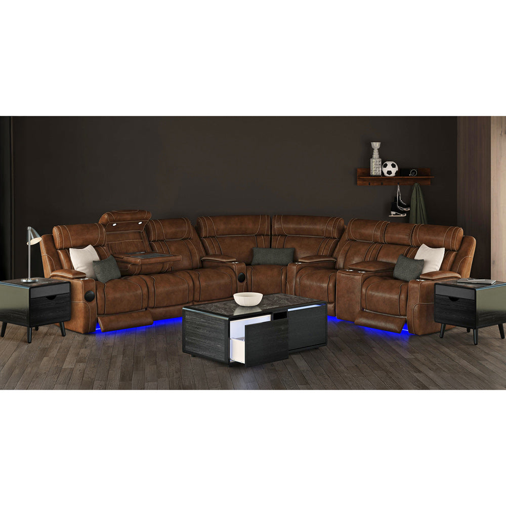 Picket House Furnishings - Nebula 3PC Smart Occasional Table Set in Black-Smart Coffee Table & Two Square Smart End Table - T-18400-8-CTSE-3PC view 2