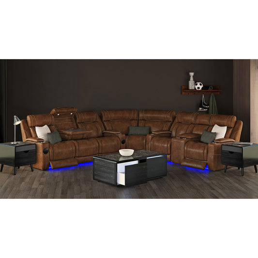 Picket House Furnishings - Nebula 3PC Smart Occasional Table Set in Black-Smart Coffee Table & Two Square Smart End Table - T-18400-8-CTSE-3PC view 2