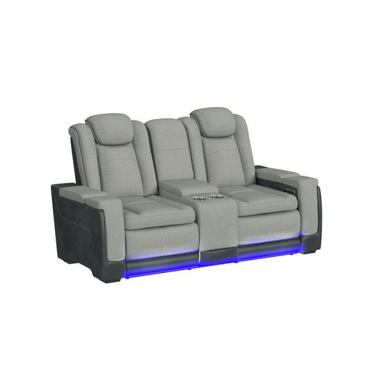 Picket House Furnishings - Niven 3PC Living Room Set in Rocky Cement/Charcoal-Sofa, Loveseat & Recliner - U-13660-10562-3PC veiw 2