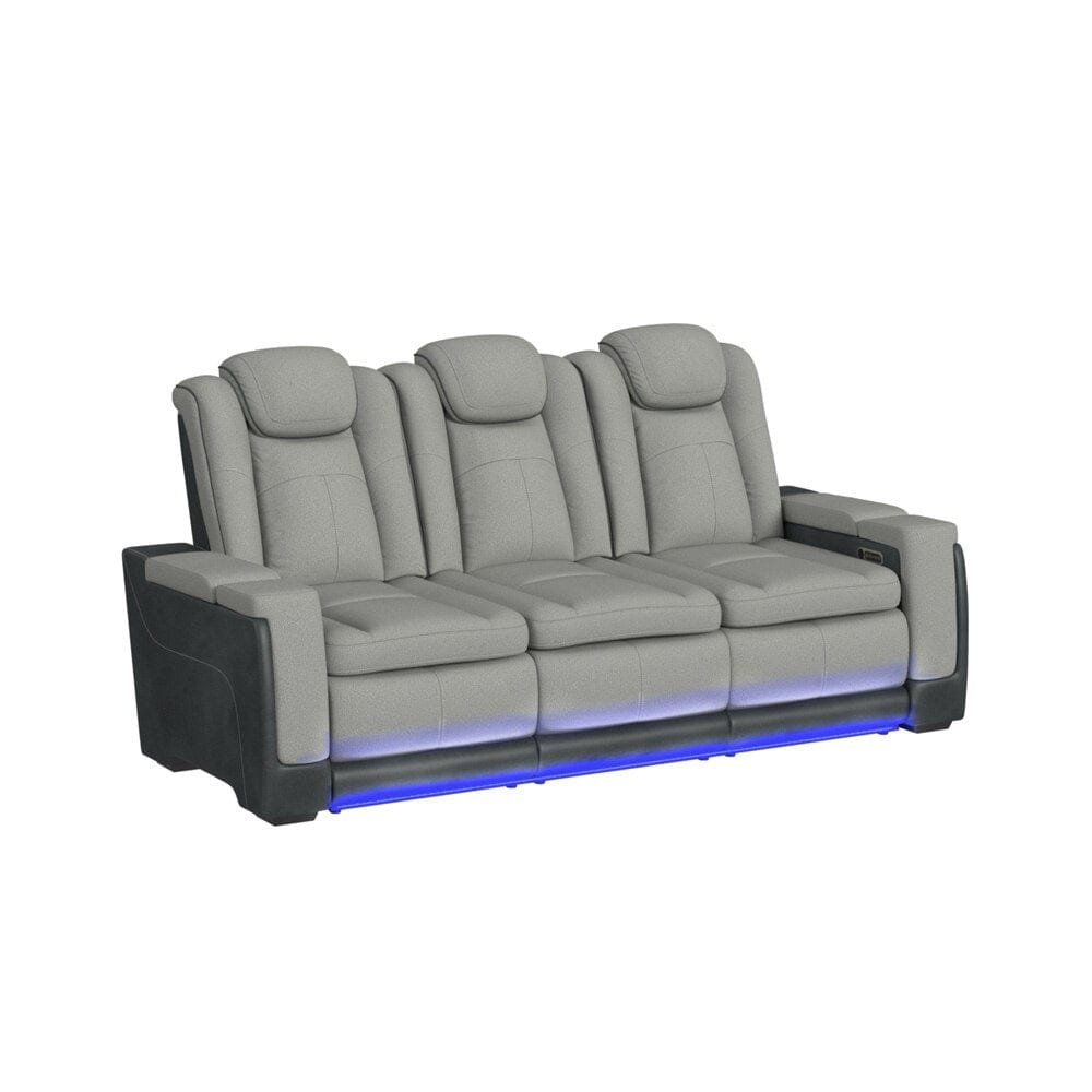 Picket House Furnishings - Niven 3PC Living Room Set in Rocky Cement/Charcoal-Sofa, Loveseat & Recliner - U-13660-10562-3PC veiw 4