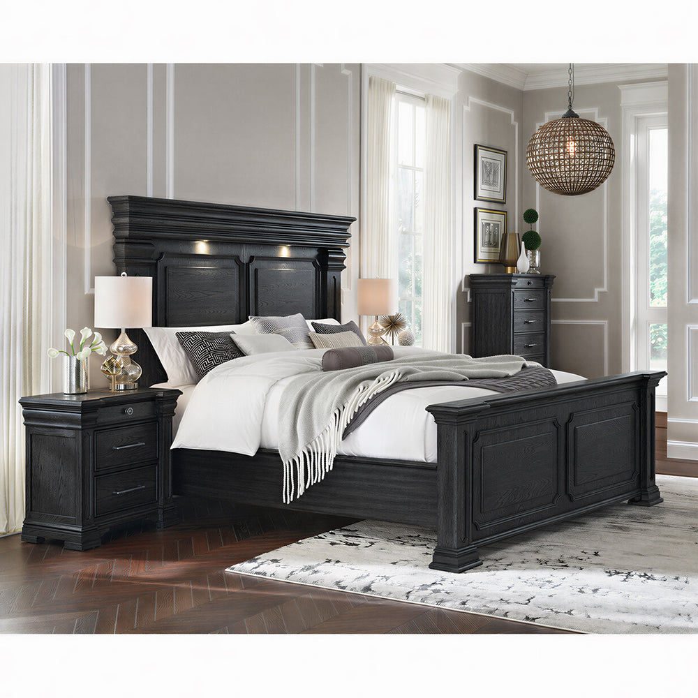 Picket House Furnishings - Paterson King 4PC Bedroom Set in Black - B.10318.KB.NSCH view 2