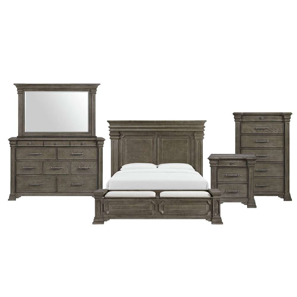Picket House Furnishings - Paterson King Storage 5PC Bedroom Set in Grey - B-10315-KSB-5PC veiw 1