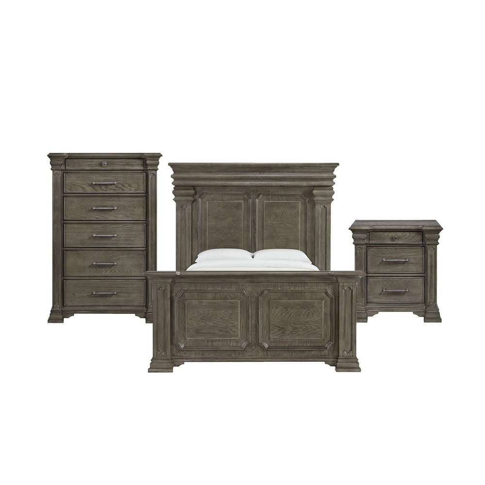 Picket House Furnishings - Paterson Queen 3PC Bedroom Set in Grey - B-10315-QB-3PC veiw 1