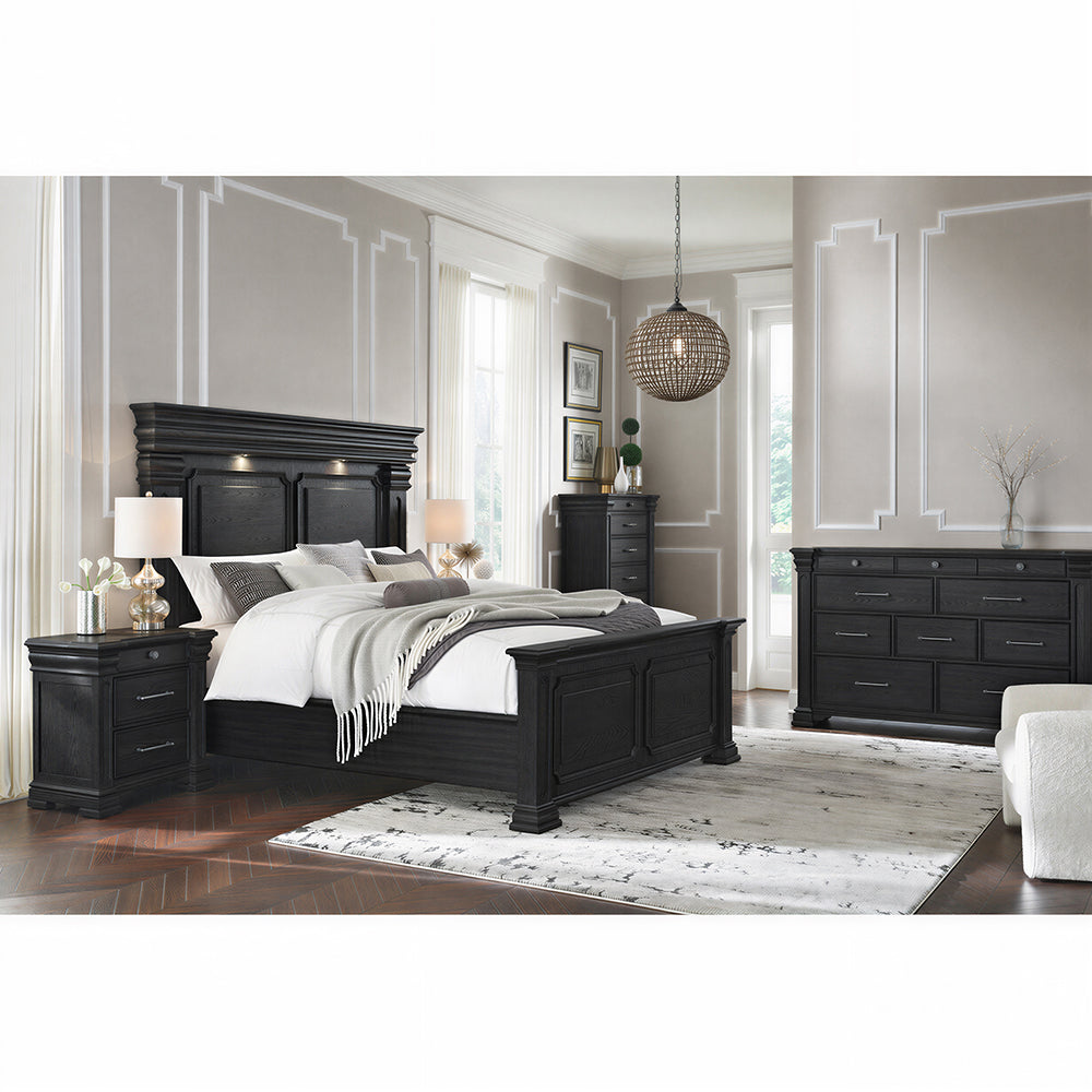 Picket House Furnishings - Paterson Queen 5PC Bedroom Set in Black - B.10318.QB.NSDRC view 6