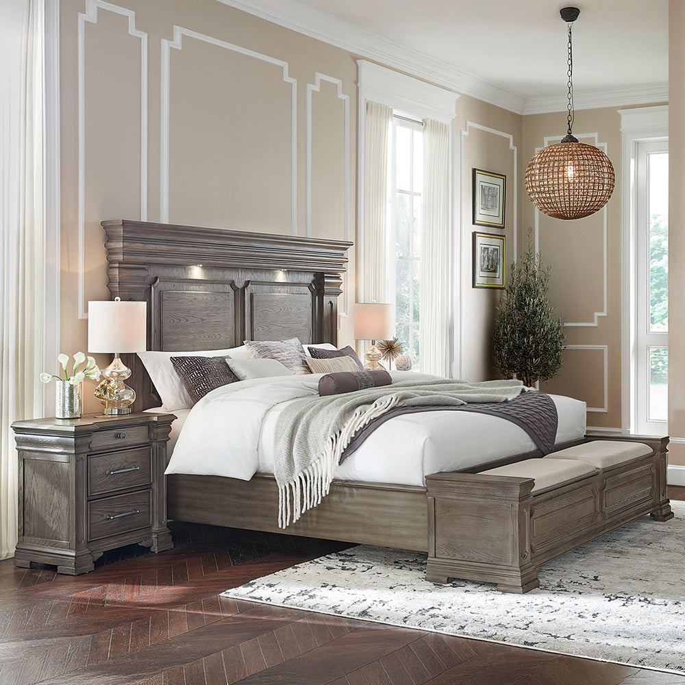 Picket House Furnishings - Paterson Queen Storage 3PC Bedroom Set in Grey - B.10315.QSB.NS2 view 2
