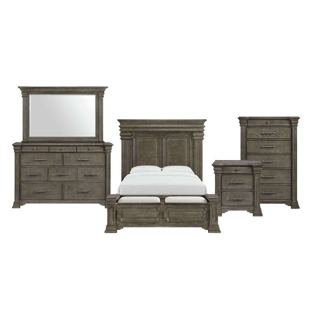 Picket House Furnishings - Paterson Queen Storage 5PC Bedroom Set in Grey - B-10315-QSB-5PC veiw 1