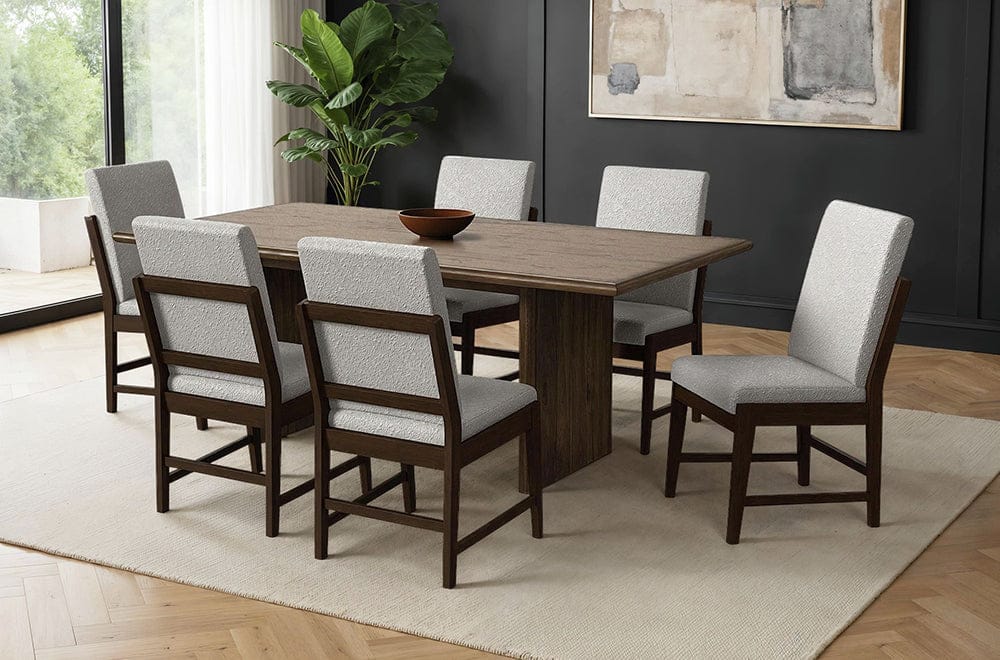 Picket House Furnishings - Perth 7PC Standard Height Dining Set in Brown-Table and Six Fabric Chairs - D-16760-5-DTSC2-7PC view 7