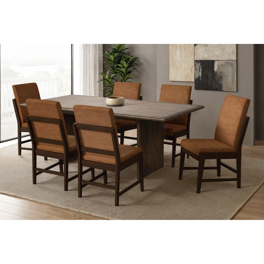 Picket House Furnishings - Perth 7PC Standard Height Dining Set in Brown-Table and Six PU Chairs - D-16760-5-DT-7PC view 7