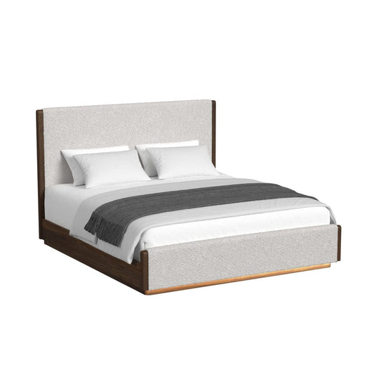 Picket House Furnishings - Perth King UPH 5PC Bedroom Set with Boucle Beige and LED in Brown - B-16760-5-KUB-5PC view 2