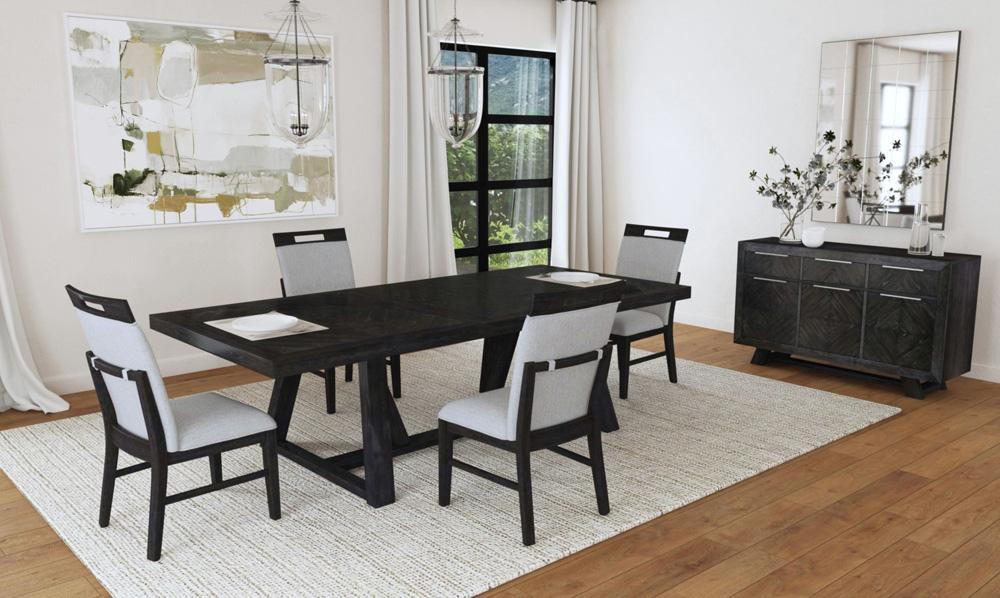 Picket House Furnishings - Pinnacle 5PC Standard Height Dining Set in Charcoal-Table and Four Chairs - D-12980-3-DT-5PC veiw 5