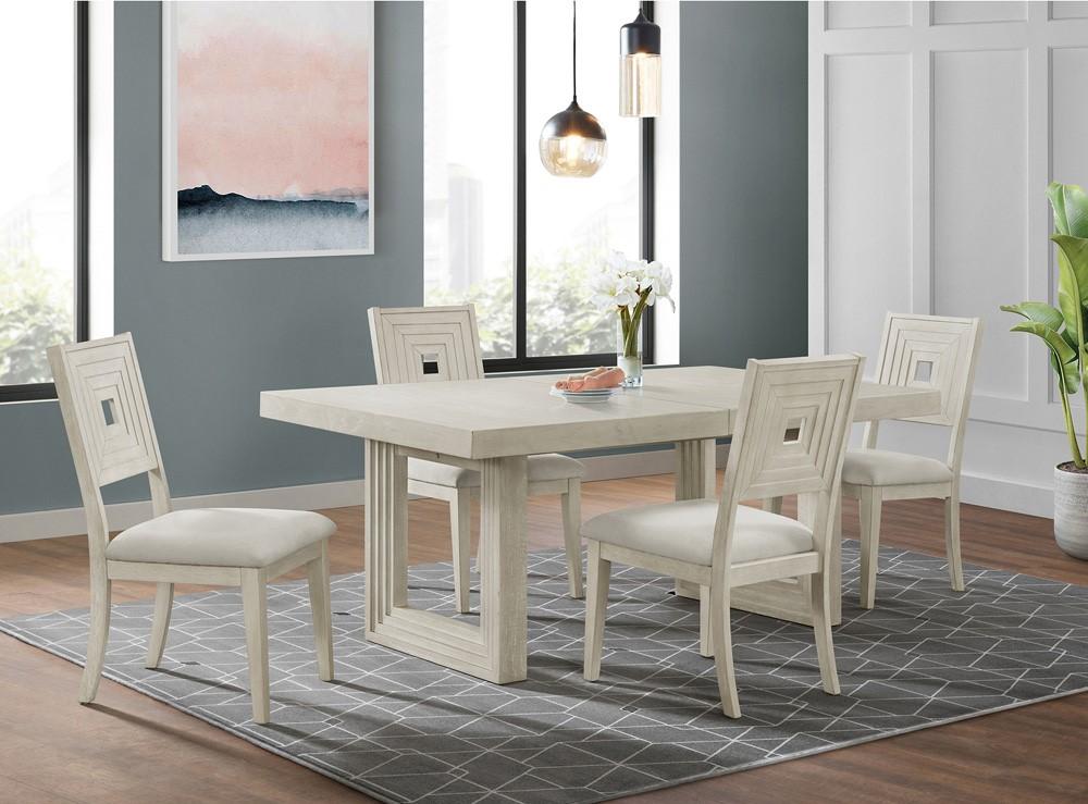 Picket House Furnishings - Rhiannon 5PC Standard Height Dining Set in Antique White-Table and Four Chairs - D-11600-7-DT-5PC veiw 4