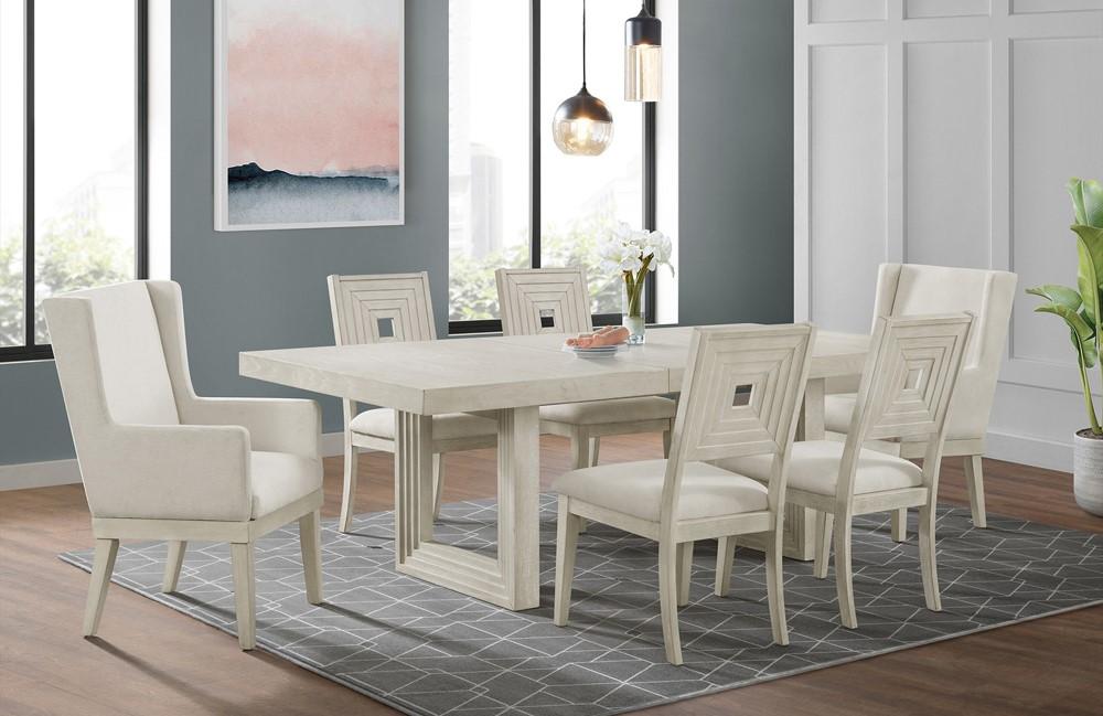 Picket House Furnishings - Rhiannon 7PC Standard Height Dining Set in Antique White-Table, Four Chairs and Two Arm Chairs - D-11600-7-DTAC-7PC veiw 5