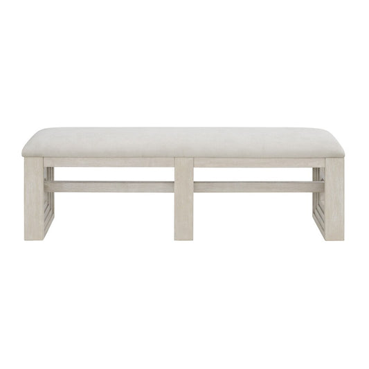 Picket House Furnishings - Rhiannon Dining Bench in Antique White - D-11600-7-BN veiw 2