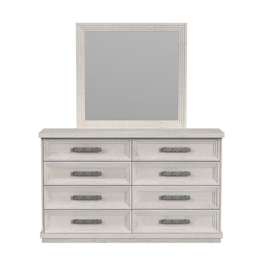 Picket House Furnishings - Rhiannon Dresser and Mirror Set in Antique White - B-11600-7-DRMR veiw 2