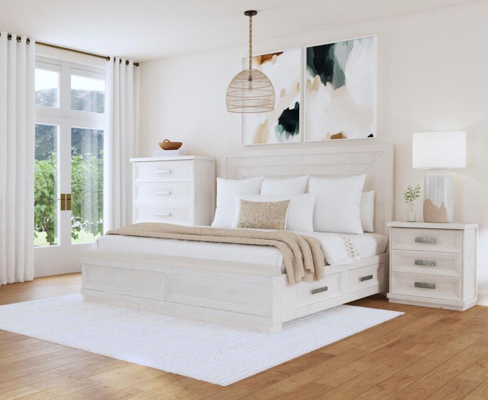 Picket House Furnishings - Rhiannon King Storage 3PC Bedroom Set in Antique White - B-11600-7-KSB-3PC veiw 5