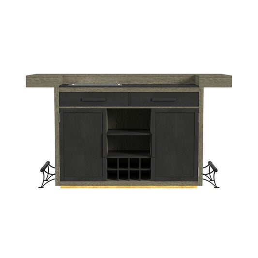 Picket House Furnishings - Rizzo Bar Table with Light in Grey and Dark Espresso - DA-7570-5-BT view 2