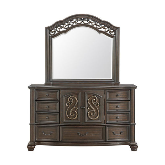 Picket House Furnishings - Rosalinda Dresser and Mirror Set in Mahogany - B-13070-5-DRMR veiw 2