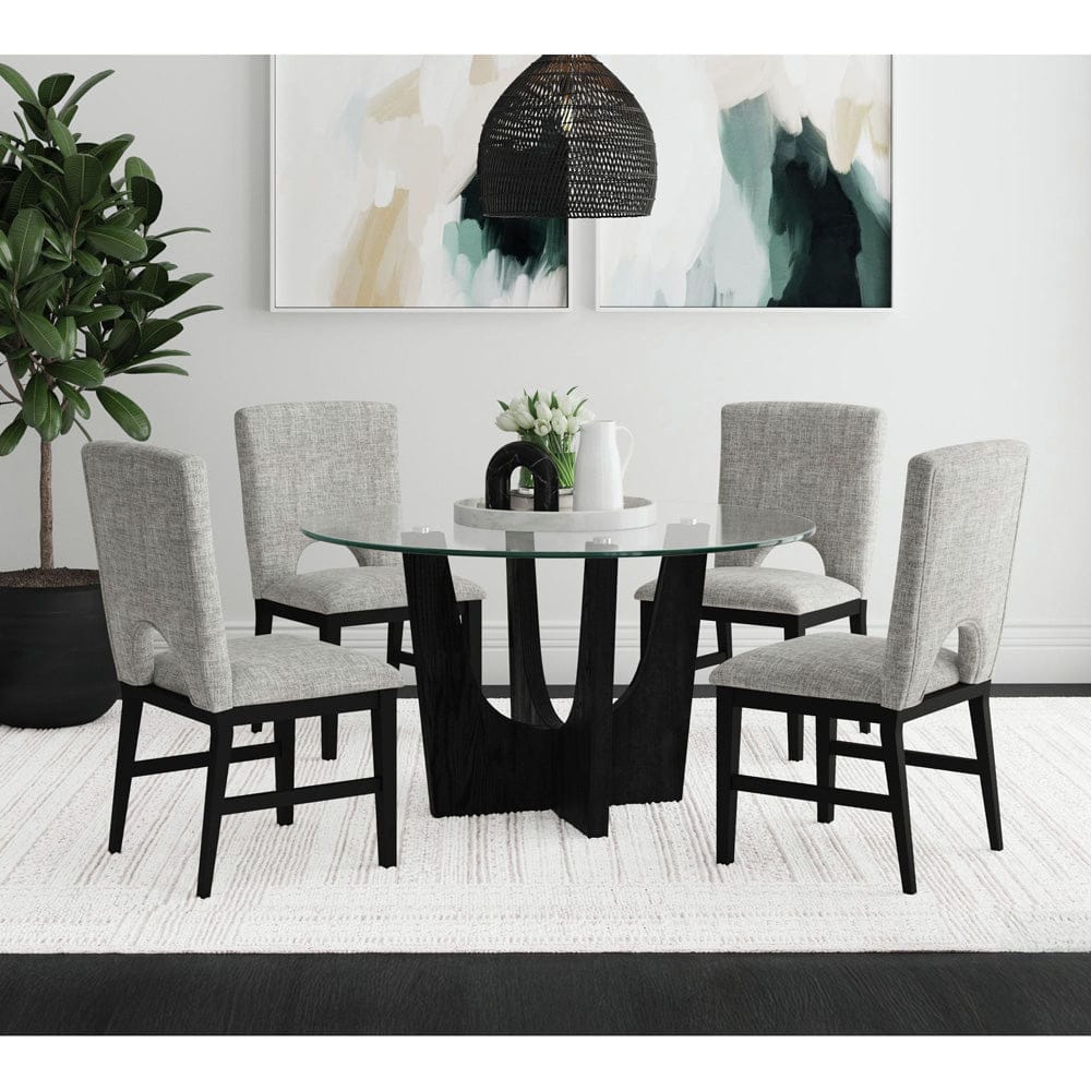 Picket House Furnishings - Salem Round Dining Table with Glass Top in Black - D-17380-8-DT3 view 4