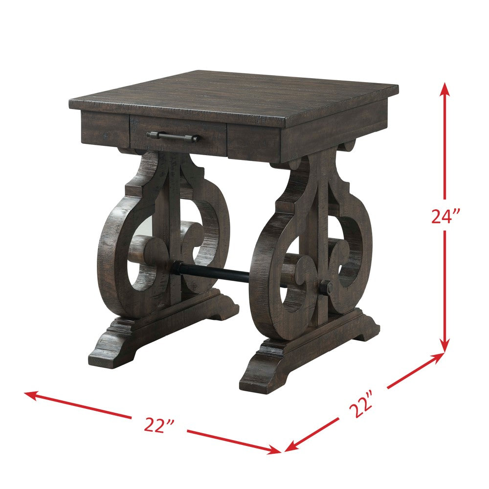 Picket House Furnishings - Stanford Chair Side Table in Smokey Walnut - TST100ST veiw 8