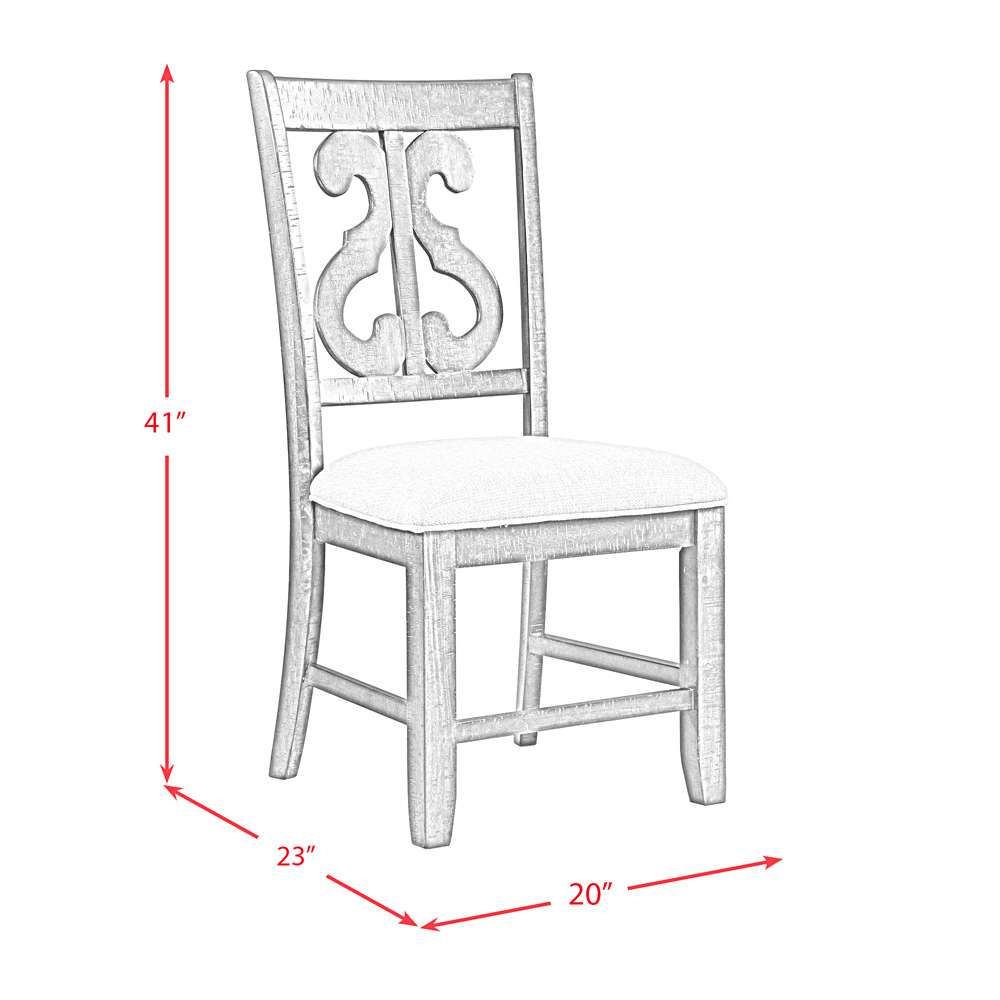 Picket House Furnishings - Stanford Wooden Swirl Back Side Chair in White (Set of 2) - DST750SC veiw 7