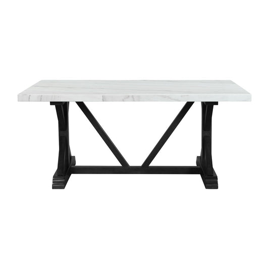 Picket House Furnishings - Stratton 70in Marble Standard Height Dining Table - CTC100DTTB veiw 2