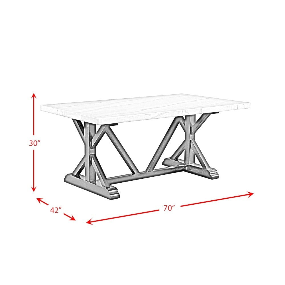 Picket House Furnishings - Stratton 70in Marble Standard Height Dining Table - CTC100DTTB veiw 9