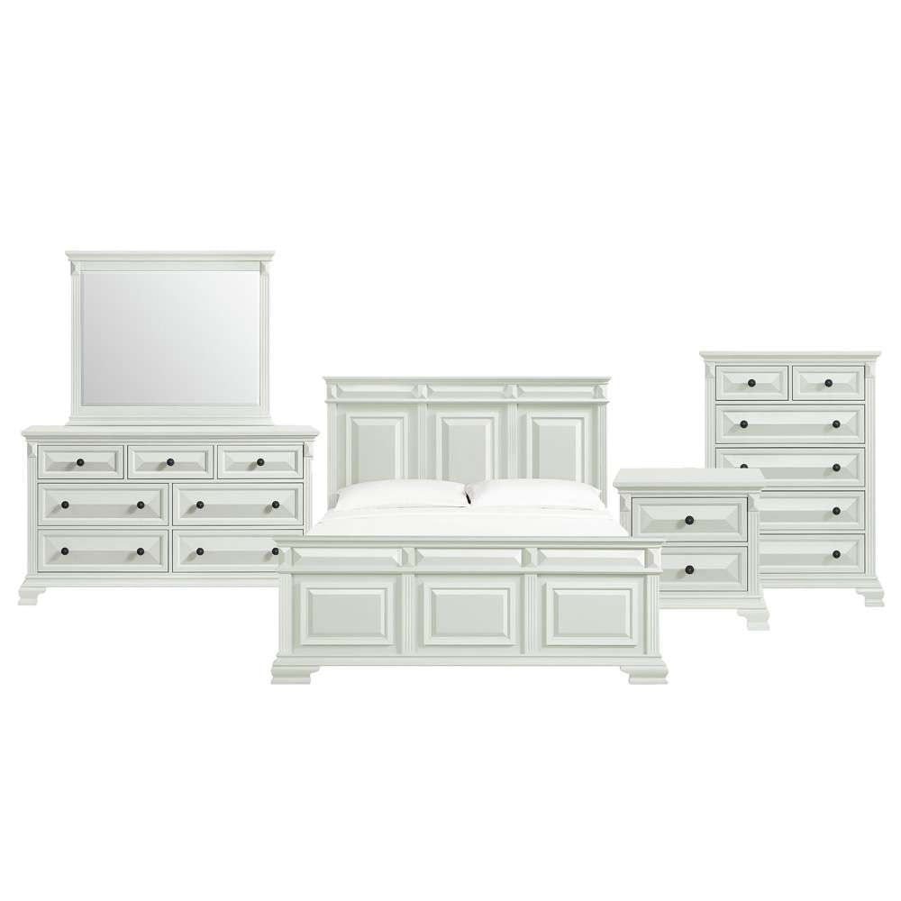 Picket House Furnishings - Sumner King Panel 5PC Bedroom Set in Antique White - B-10980-7-KB-5PC veiw 1