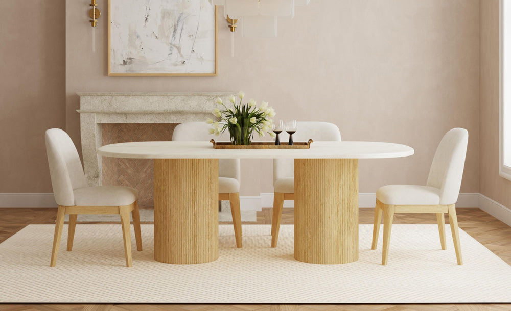 Picket House Furnishings - Sutton 5PC Standard Height Dining Set in Natural-Oval Table and Four Chairs - D-16000-6-DT-5PC view 9