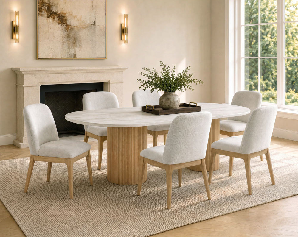 Picket House Furnishings - Sutton 7PC Standard Height Dining Set in Natural-Oval Table and Six Chairs - D-16000-6-DT-7PC view 9