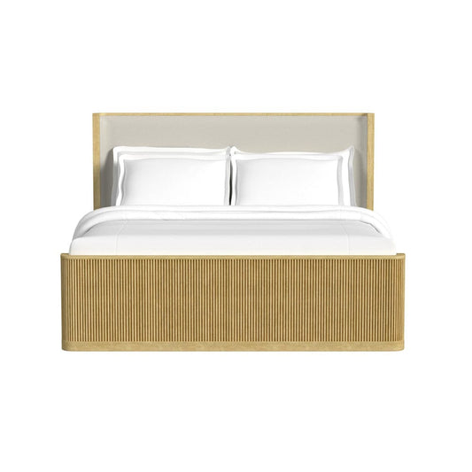 Picket House Furnishings - Sutton King UPH Bed with White Fabric in Natural - B-16000-6-KUB view 2