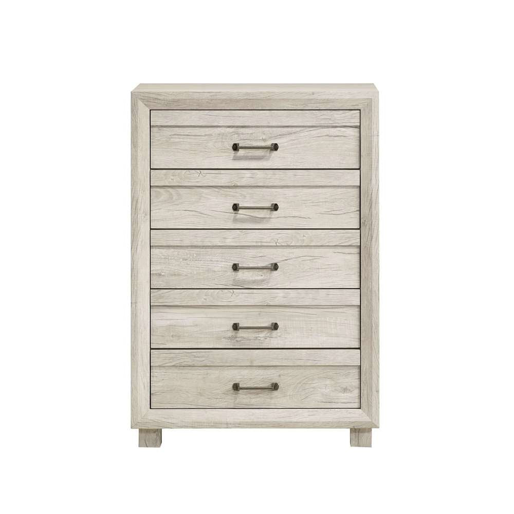 Picket House Furnishings - Tarrant 5-Drawer Chest in White (Sturdy Act) - B-3460-7-CHS veiw 2