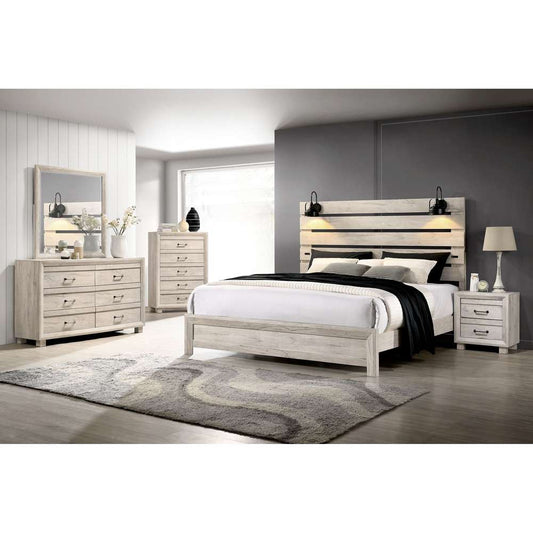 Picket House Furnishings - Tarrant King Bed with Lights & USB in White - B-3460-7-KBL veiw 2