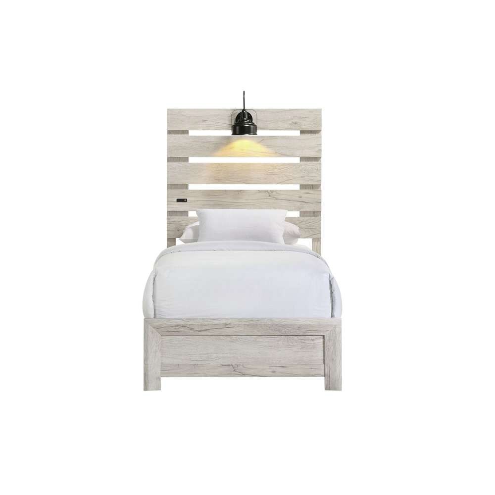 Picket House Furnishings - Tarrant Twin Bed with Lights & USB in White - B-3460-7-TBL veiw 3