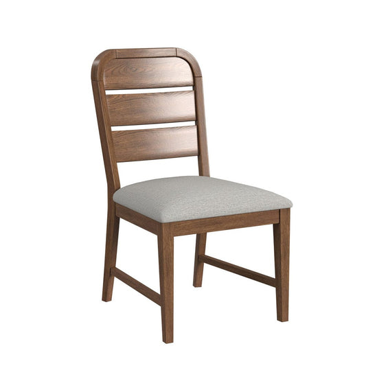 Picket House Furnishings - Thorin Dining Side Chair with Light Grey Fabric in Brown Set of 2 - D-18900-5-SC view 2
