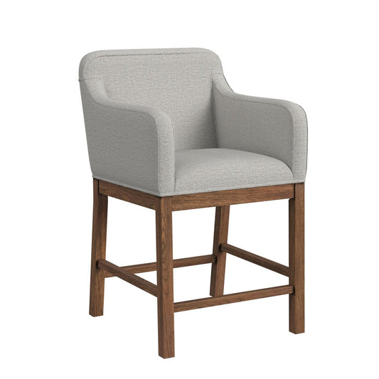 Picket House Furnishings - Thorin UPH Counter Chair with Light Grey Fabric in Brown Set of 2 - D-18900-5-CAC view 2
