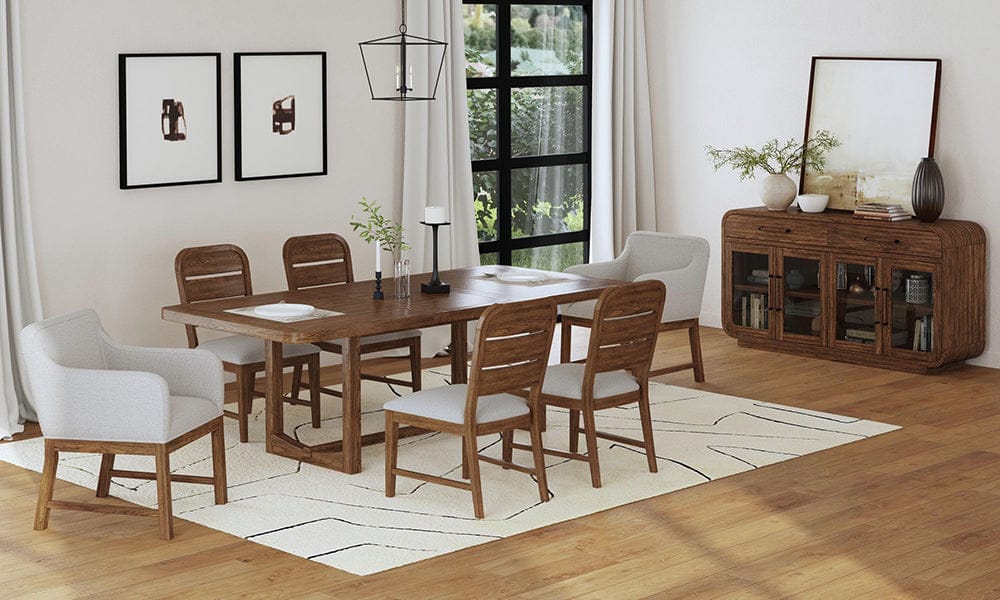 Picket House Furnishings - Thorin UPH Dining Chair with Light Grey Fabric in Brown Set of 2 - D-18900-5-AC view 7