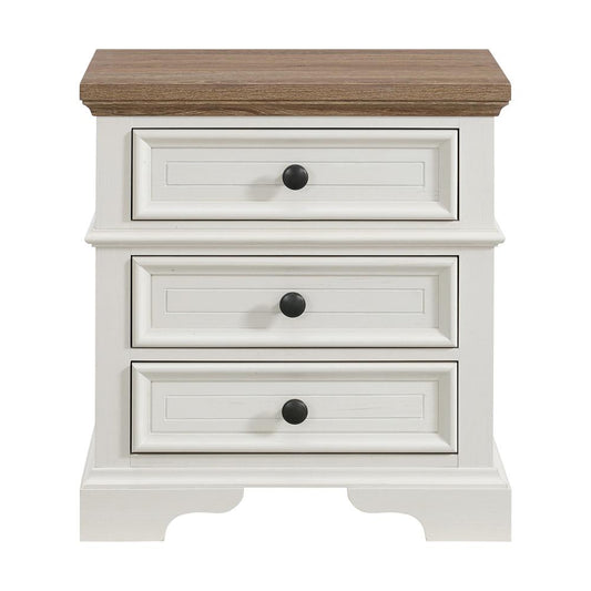 Picket House Furnishings - Ulysses Youth 3-Drawer Nightstand in Brown and White - Y-13160-7-NS veiw 2