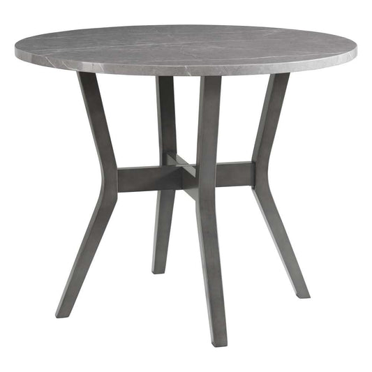 Picket House Furnishings - Vania 5PC Round Counter Set With Faux Marble Top in Brushed Grey - D-2950-3-5CS veiw 2