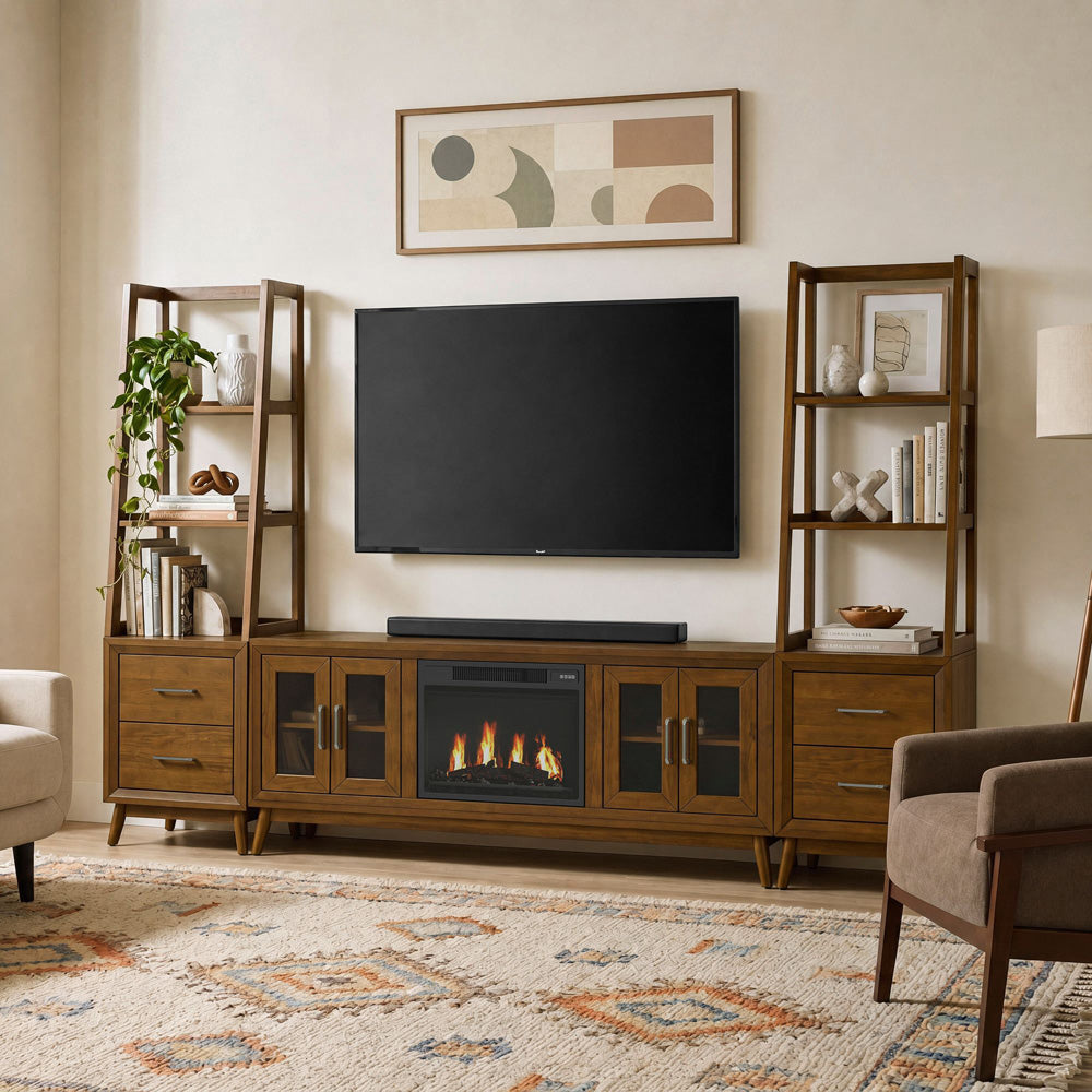 Picket House Furnishings - Veronica 6PC Entertainment Unit With 70" TV Console in Walnut - LA-16550-5-TV2-6PC view 11