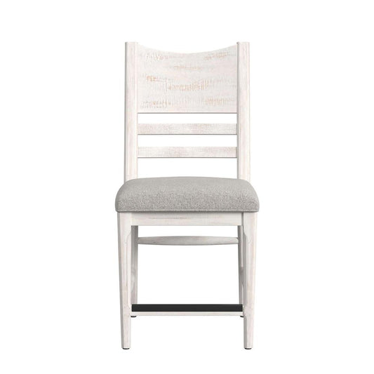 Picket House Furnishings - Westwood Counter Side Chair with Grey Fabric in Rustic White (2 Per Carton) - D-12850-7-CSC veiw 2