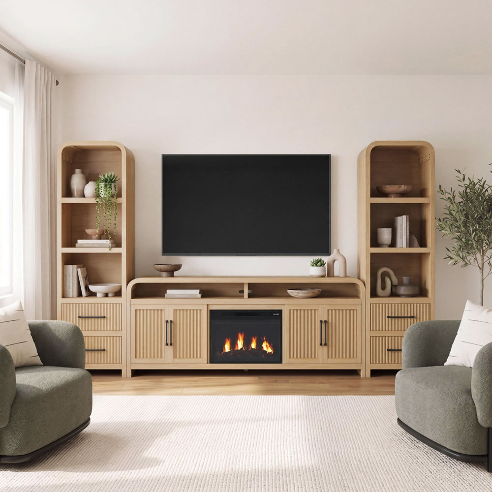 Picket House Furnishings - Woodridge 4PC Entertainment Unit With 82" TV Console in Natural - LA-14440-6-TV3-4PC view 11