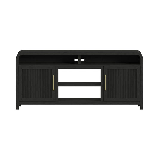 Picket House Furnishings - Woodridge 70" TV Console without Fireplace Insert in Black with Grain - LA-14440-8W-TV1 view 2