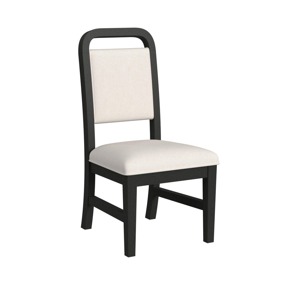 Picket House Furnishings - Woodridge Dining Side Chair with White Fabric in Black with Grain (2 Per Carton) - D-14440-8W-SC2 view 3